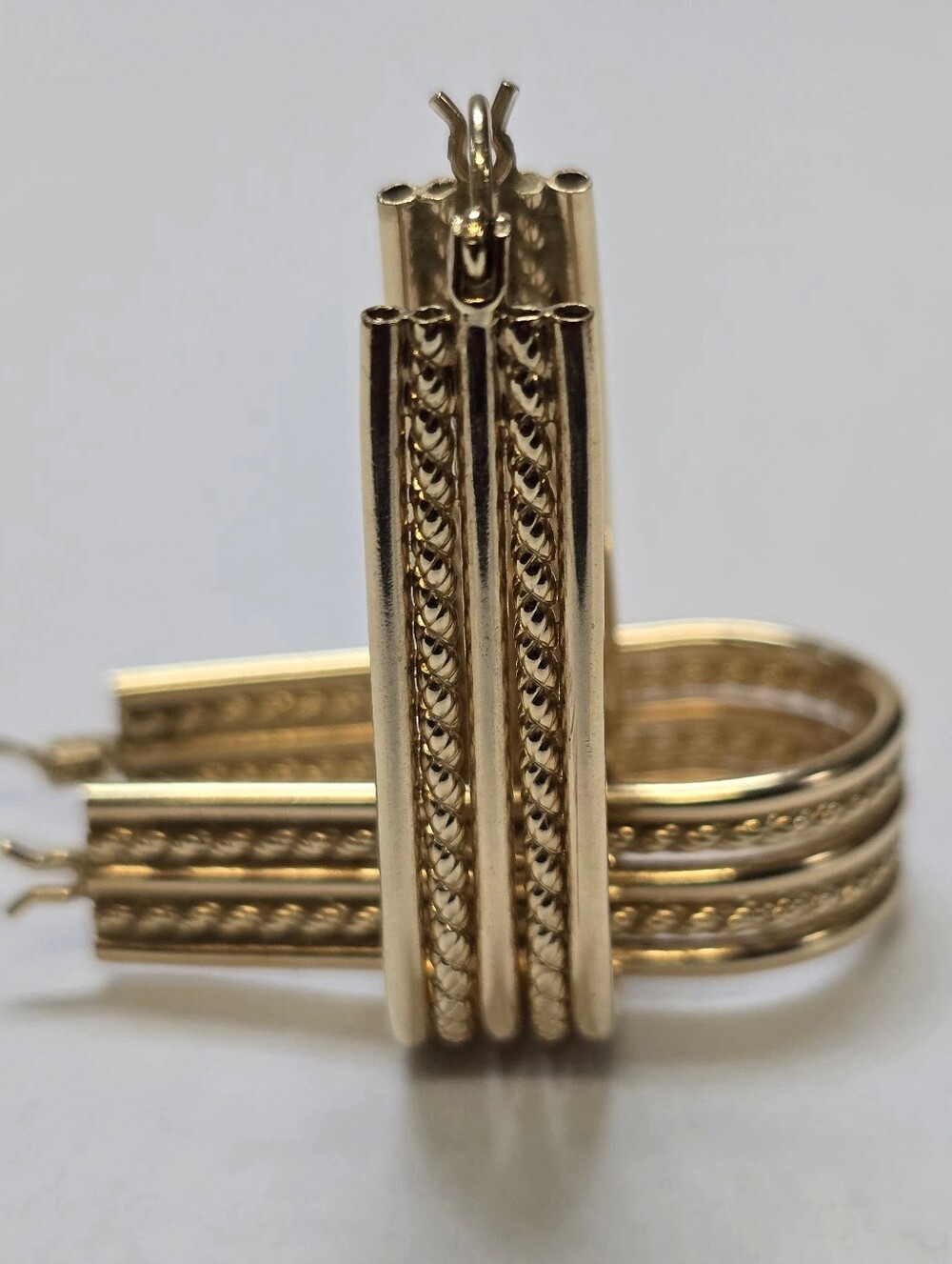 Vintage 14k Yellow Gold Multi-Strand Hoop Earrings (6.7g)